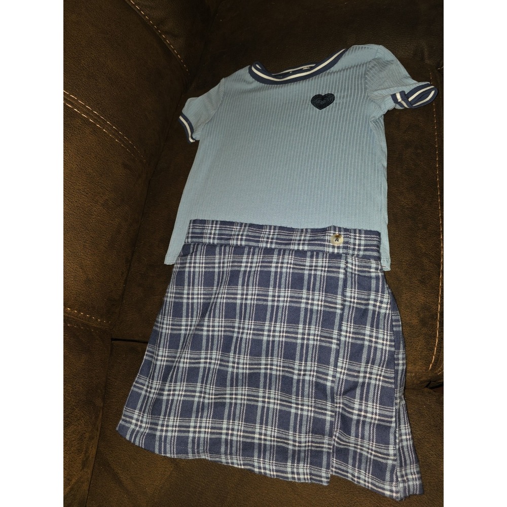Btween blue plaid back to school outfit size 10‎